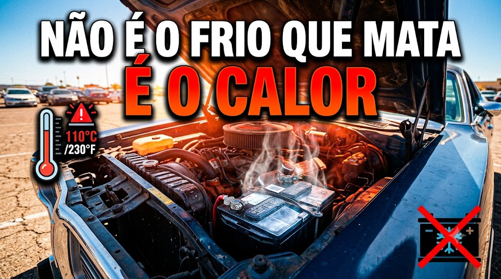 Bateria de carro exposta ao calor extremo